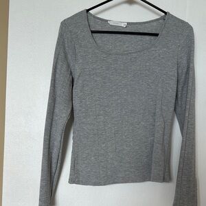 Lush- Gray Long Sleeve Women's Top